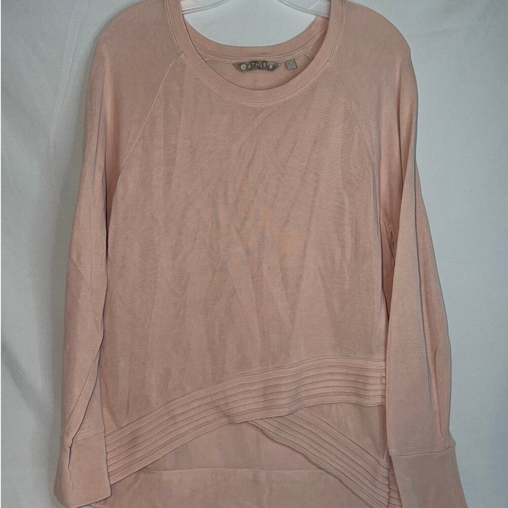Athleta Blush Colored Serenity Criss Cross Sweatshirt Size LARGE